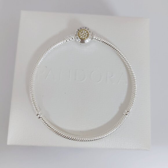 Pandora Moments Logo Clasp Snake Chain Bracelet Jewelry - Picture 5 of 8